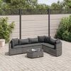 vidaXL 7 Piece Garden Sofa Set with Cushions Grey Poly Rattan
