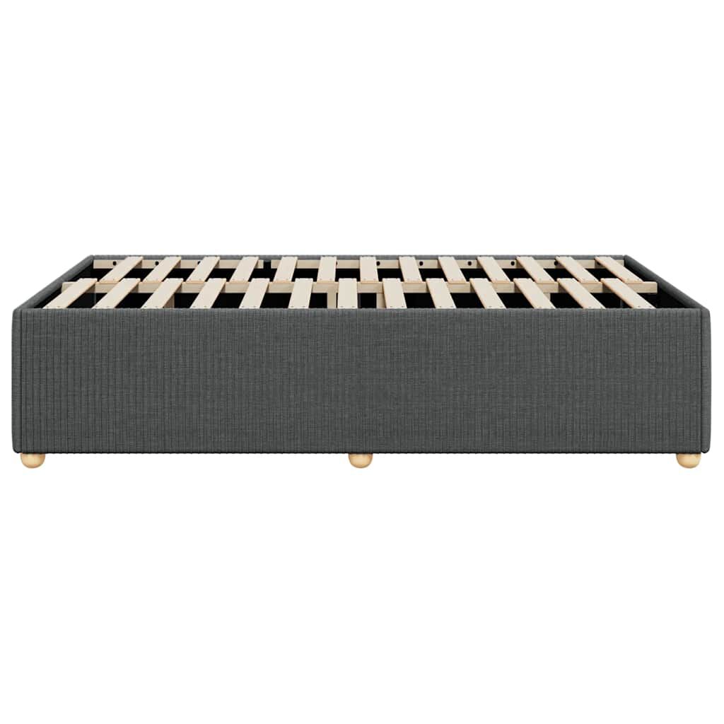 vidaXL Bed Frame without Mattress Dark Grey Full Fabric