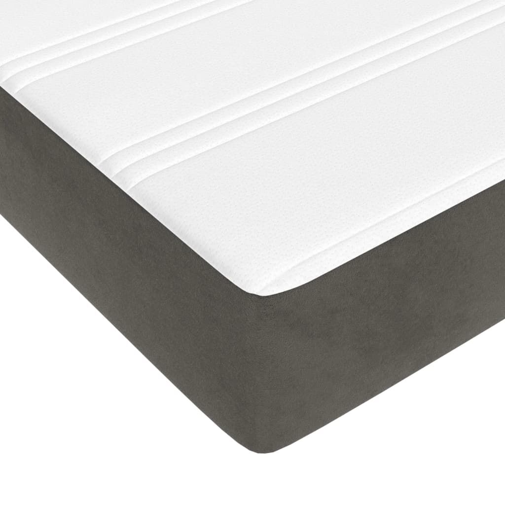 vidaXL Box Spring Bed with Mattress Dark Grey 183x213 cm California King Velvet
