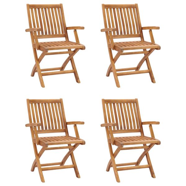 vidaXL 5 Piece Garden Dining Set Solid Teak Wood