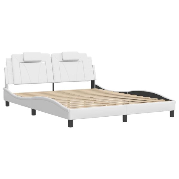 vidaXL Bed Frame "Viana" with LED without Mattress White 152x203 cm
