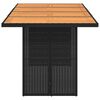 vidaXL Garden Table with Acacia Wood Top Black 190x80x74 cm Poly Rattan