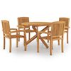 vidaXL 5 Piece Garden Dining Set Solid Wood Teak