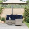 vidaXL Garden Sofa with Table&Cushions L-shaped Grey Poly Rattan