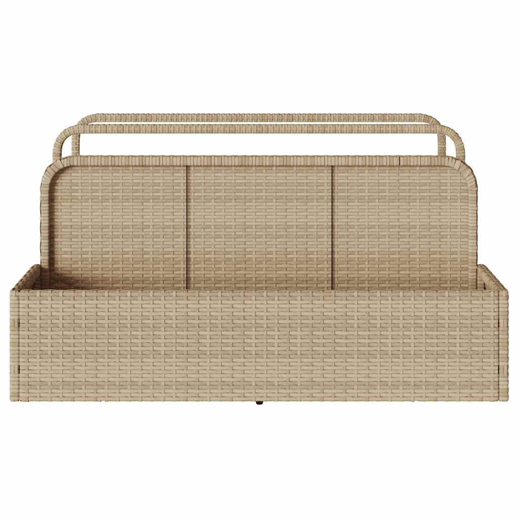 vidaXL Poolside Float Storage Beige 110x100x57 cm Poly Rattan