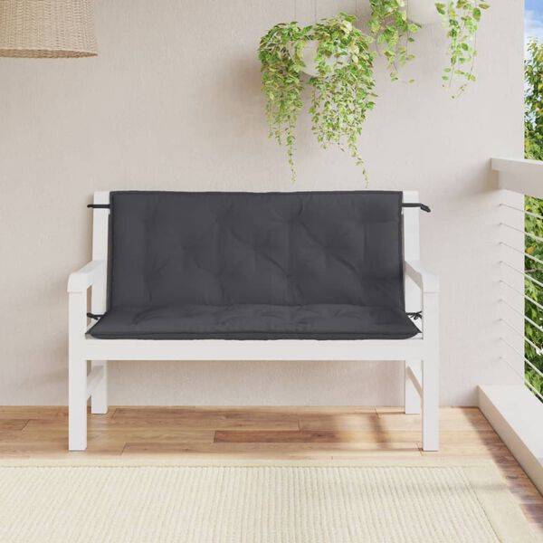 vidaXL Garden Bench Cushions 2 pcs Melange Anthracite 120x50x7 cm Fabric