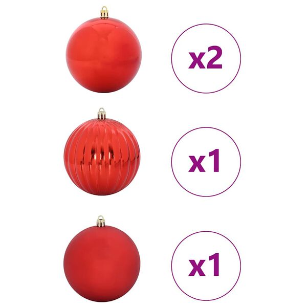vidaXL Christmas Bauble Set 4 pcs Red