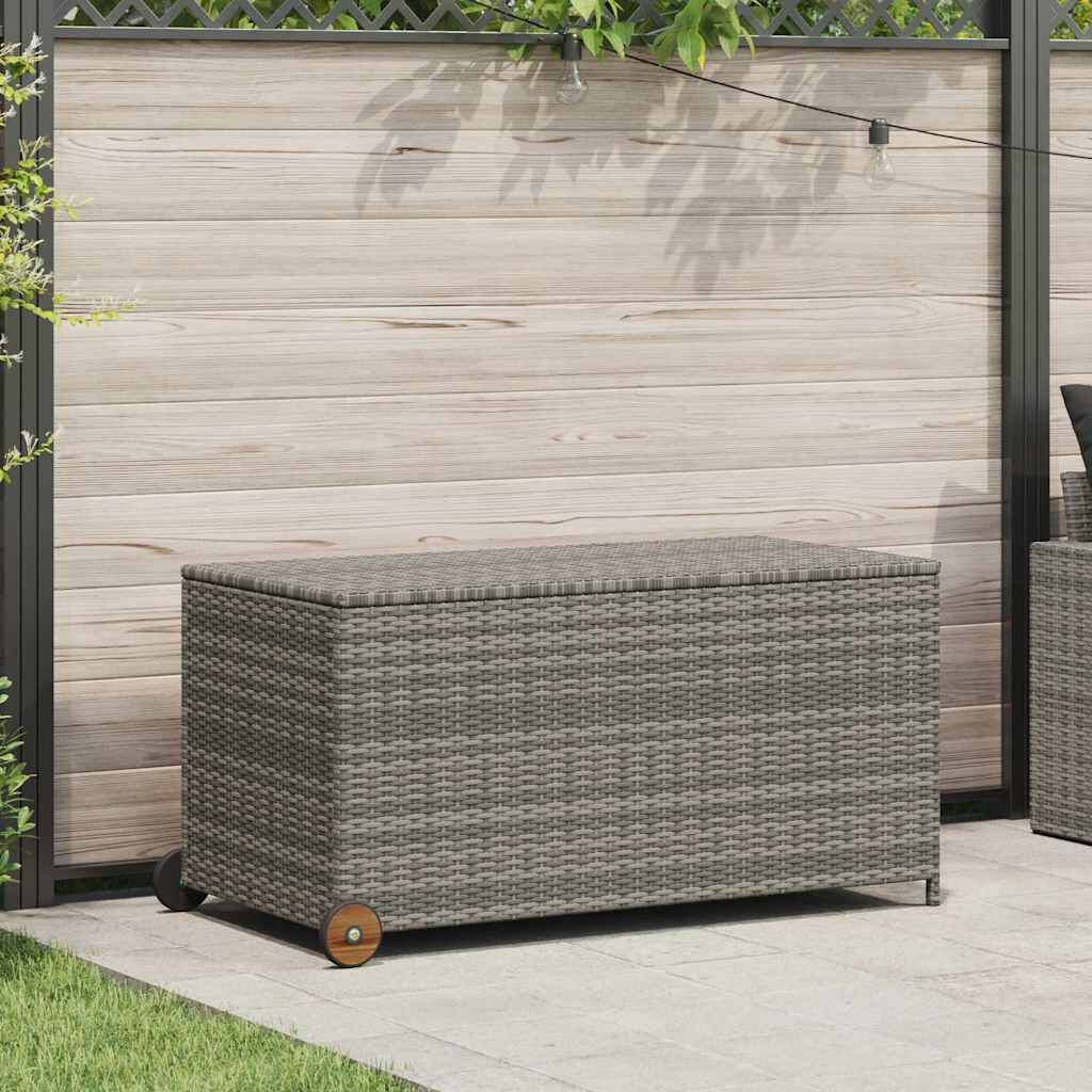 vidaXL Garden Storage Box Light Grey 120x65x61 cm Poly Rattan