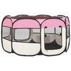 vidaXL Foldable Dog Playpen with Carrying Bag Pink 125x125x61 cm