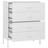 vidaXL Chest of Drawers White 80x35x101.5 cm Steel