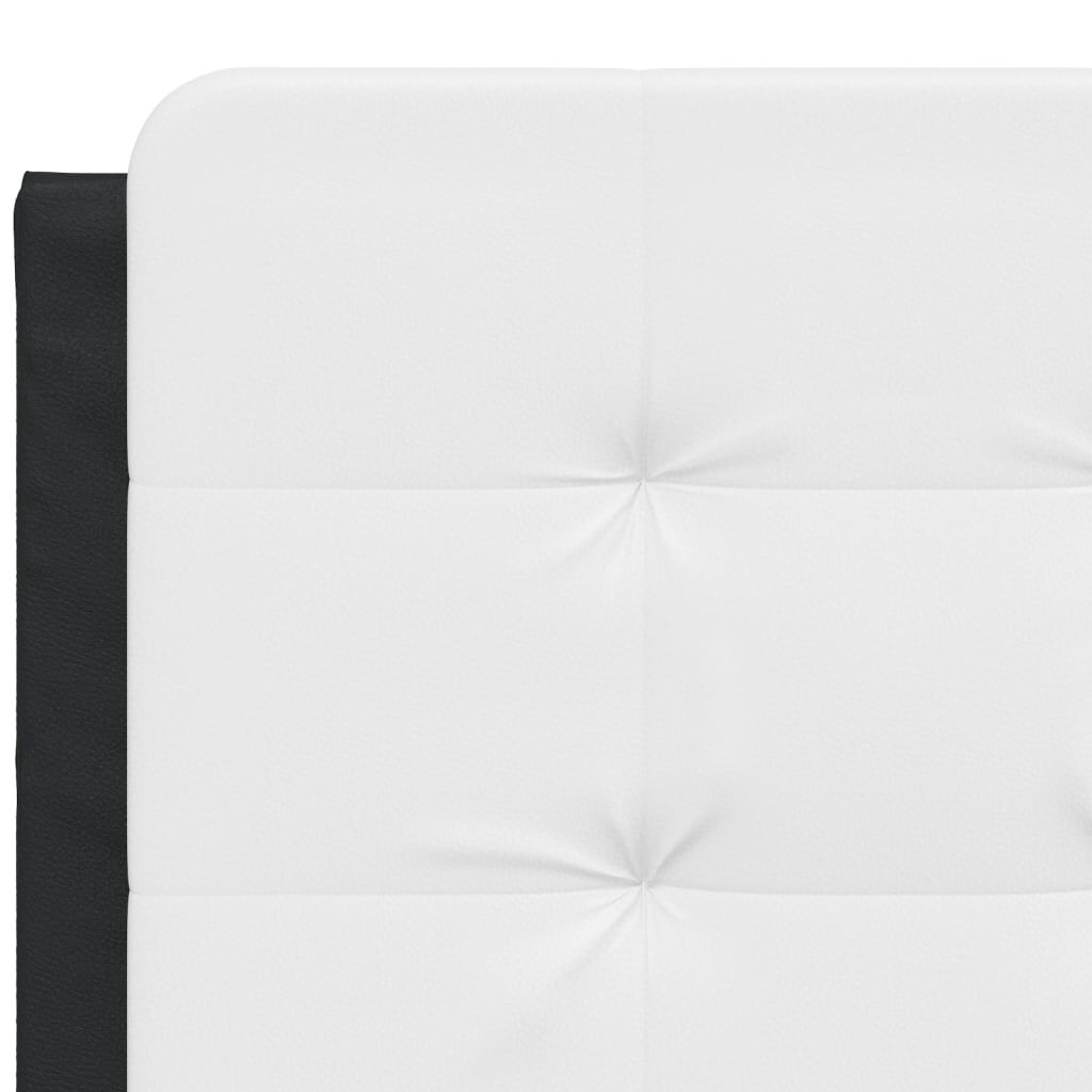vidaXL Headboard Cushion "Zadar" White and Black 137 cm Double Faux Leather