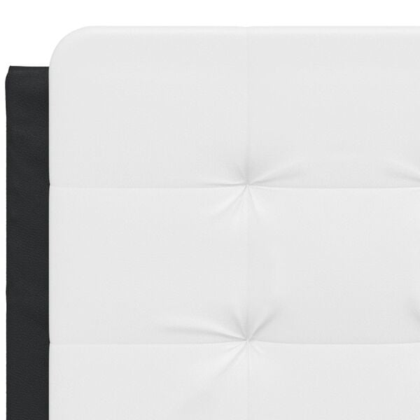 vidaXL Headboard Cushion "Zadar" White and Black 137 cm Double Faux Leather