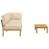 vidaXL Sofa Set with Cushion Plain 3 pcs Beige Solid Acacia Wood