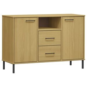 vidaXL Sideboard with Metal Legs Brown 113x40x77 cm Solid Wood OSLO