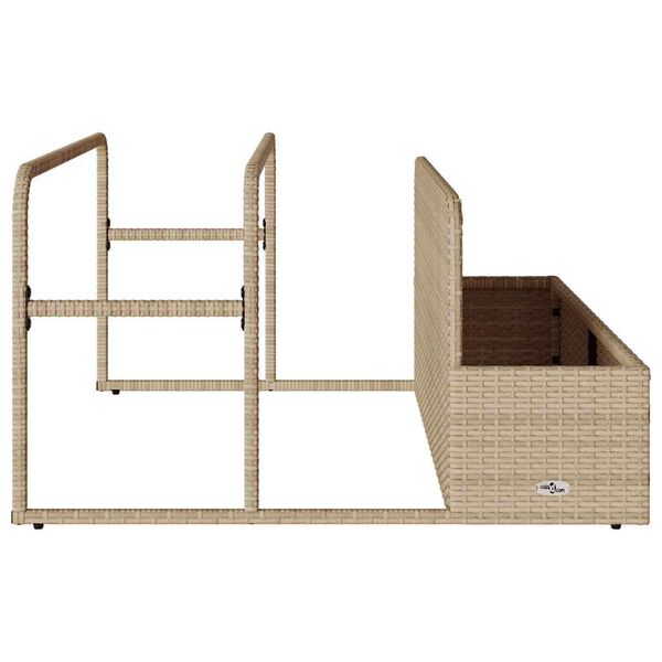 vidaXL Poolside Float Storage Beige 110x100x57 cm Poly Rattan