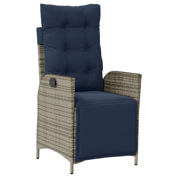 vidaXL 5 Piece Garden Dining Set with Cushions Grey Poly Rattan