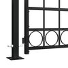 vidaXL Fence Gate with Arched Top and 2 Posts 105x204 cm Black
