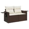 vidaXL 5 Piece Garden Sofa Set with Cushions Brown Poly Rattan