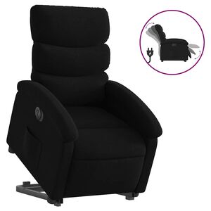 vidaXL Electric Stand up Recliner Chair Black Fabric