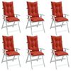 vidaXL Highback Chair Cushions 6 pcs Melange Red 120x50x7 cm Fabric