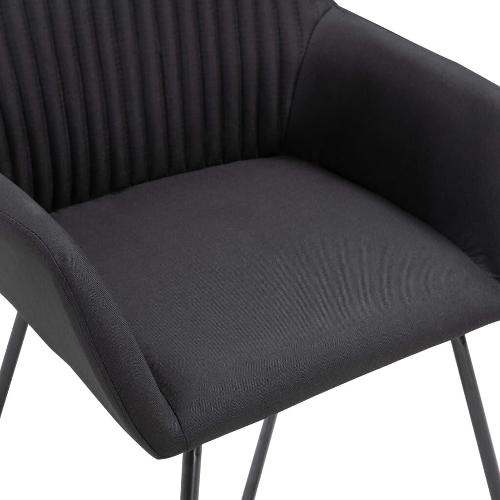 vidaXL Dining Chairs 4 pcs Black Fabric