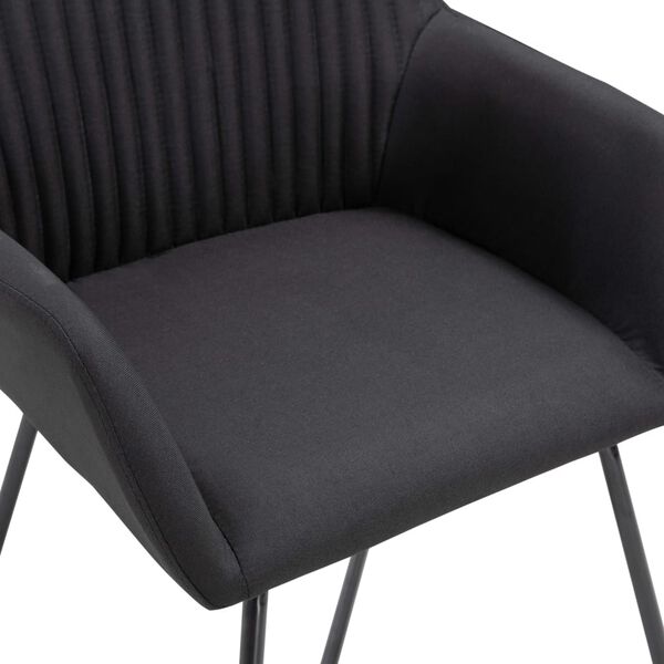 vidaXL Dining Chairs 4 pcs Black Fabric