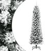 vidaXL Artificial Slim Christmas Tree with Flocked Snow 120 cm PVC&PE