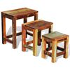 vidaXL Nesting Table Set 3 Pieces Vintage Reclaimed Wood