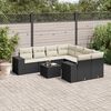 vidaXL 9 Piece Garden Sofa Set with Cushions Black Poly Rattan