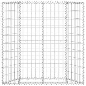 vidaXL Trapezium Gabion Raised Bed Galvanised Steel 100x20x100 cm