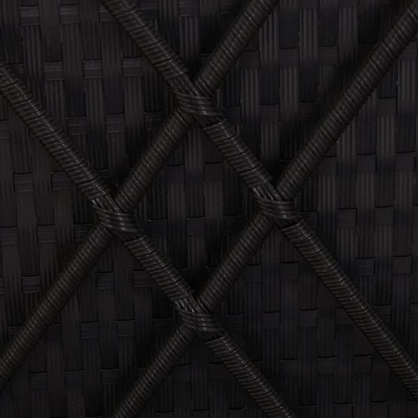 vidaXL Sun Lounger with Cushion Poly Rattan Black