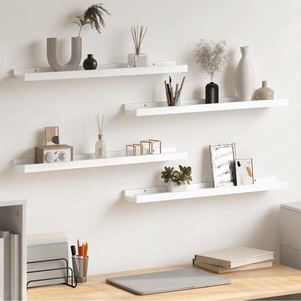 vidaXL Wall Shelves 4 pcs White 60x9x3 cm