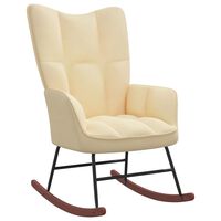 vidaXL Rocking Chair Cream White Velvet
