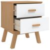 vidaXL Bedside Cabinet OLDEN White and Brown Solid Wood Pine