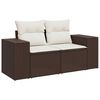 vidaXL 11 Piece Garden Sofa Set with Cushions Brown Poly Rattan