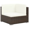 vidaXL 6 Piece Garden Lounge Set with Cushions Poly Rattan Brown