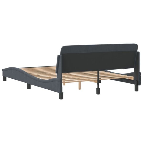 vidaXL Bed Frame "Dover" Dark Grey 137x190 cm Double Velvet