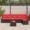 vidaXL Sofa Set 7 pcs Brown Poly Rattan