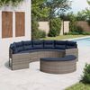 vidaXL 2 Piece Garden Sofa Set Half-Round Grey Poly Rattan