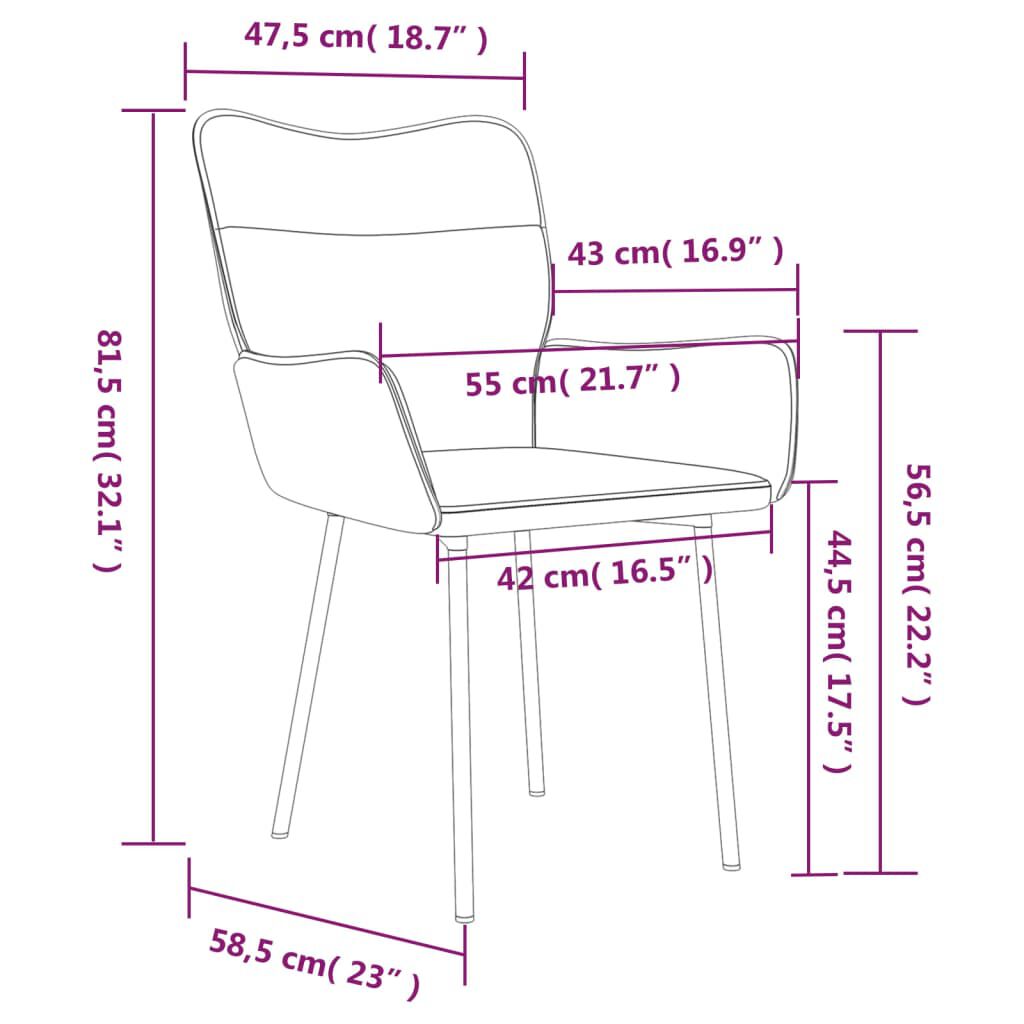 vidaXL Dining Chairs 2 pcs Light Grey Velvet