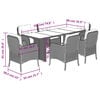 vidaXL 7 Piece Garden Dining Set with Cushions Brown Poly Rattan