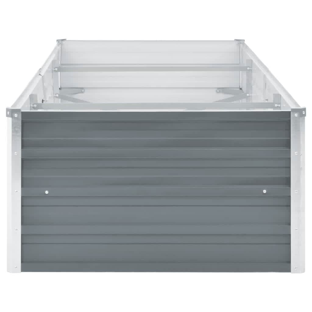 vidaXL Garden Raised Bed Galvanised Steel 240x80x45 cm Grey