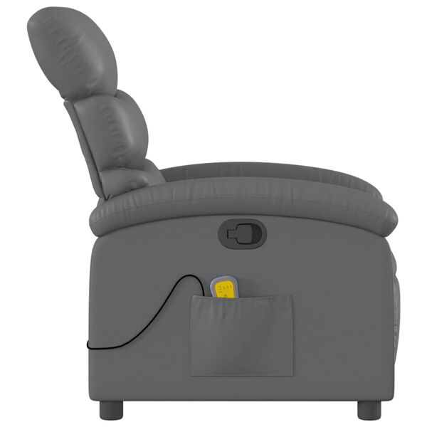 vidaXL Massage Recliner Chair Grey Faux Leather
