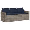 vidaXL 6 Piece Garden Sofa Set with Cushions Grey Poly Rattan