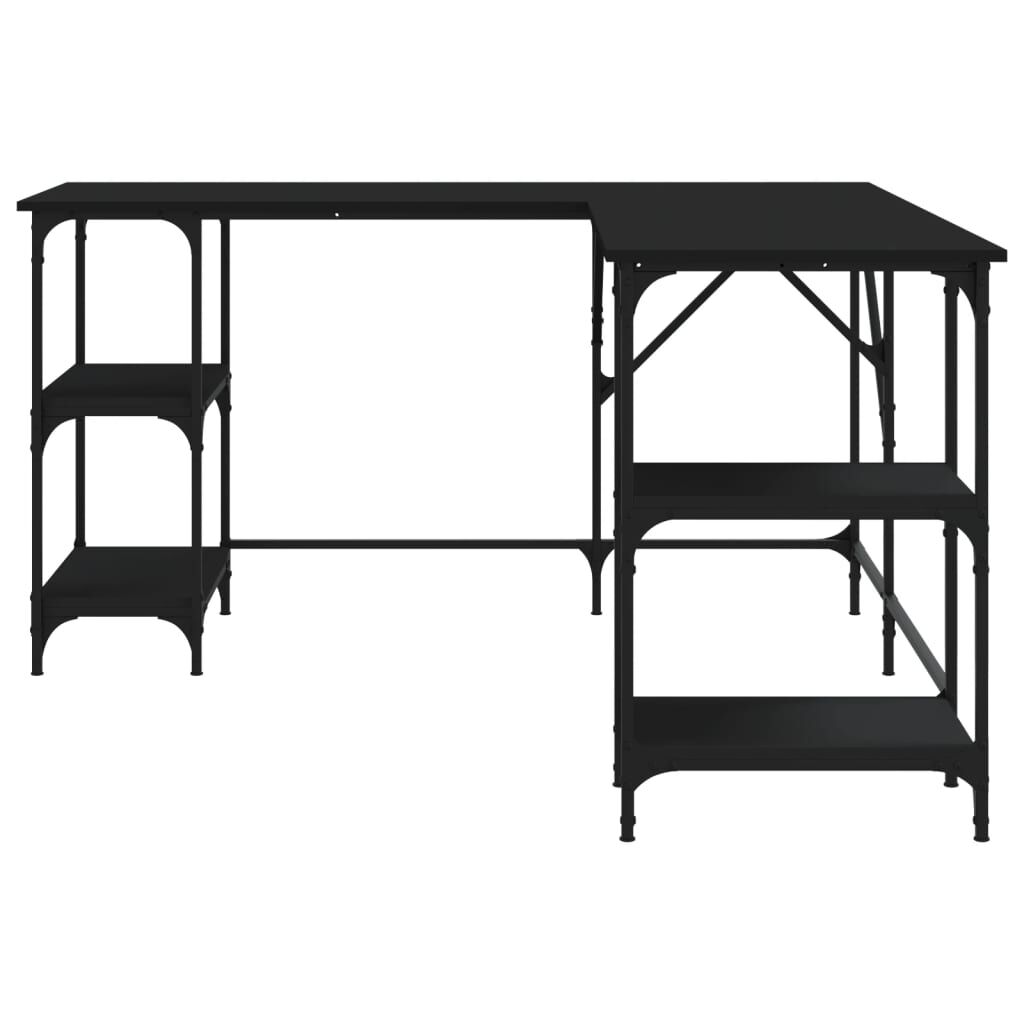 vidaXL Desk Black 139x139x75 cm Engineered Wood