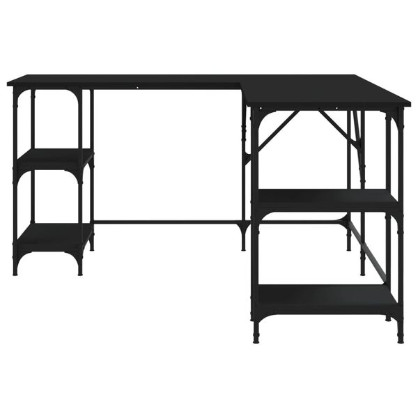 vidaXL Desk Black 139x139x75 cm Engineered Wood