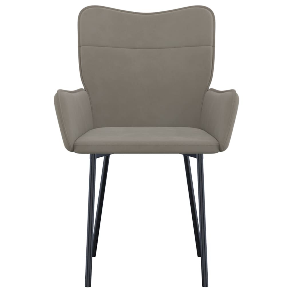 vidaXL Dining Chairs 2 pcs Light Grey Velvet