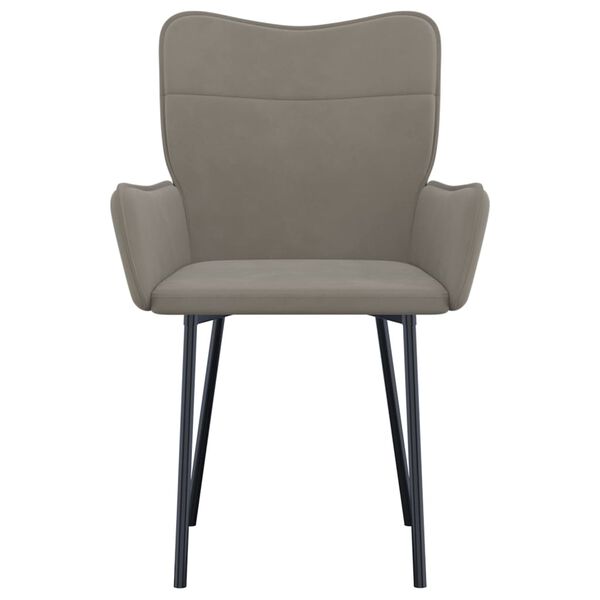 vidaXL Dining Chairs 2 pcs Light Grey Velvet