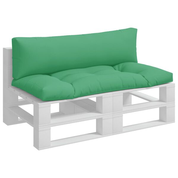 vidaXL Pallet Cushions 2 pcs Green Fabric
