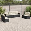 vidaXL 8 Piece Garden Sofa Set with Cushions Black Poly Rattan